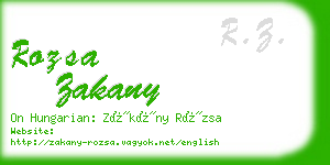 rozsa zakany business card